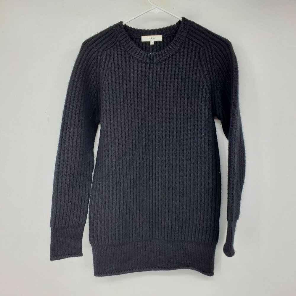 Iro Malyn Black 100% Wool Women's Crewneck Pullover Tunic Sweater Small